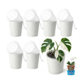 6 inch self Watering Pot with Clear Nursery Pot Inside,White,6 Pack | dual-pot systerm with wick,Root