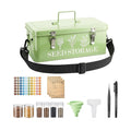 Seed Storage Organizer with Strap, 10 Large & 30 Small Bottles, Dual Locks | 70 Labels and 60 Seed Envelopes.Zinc Alloy