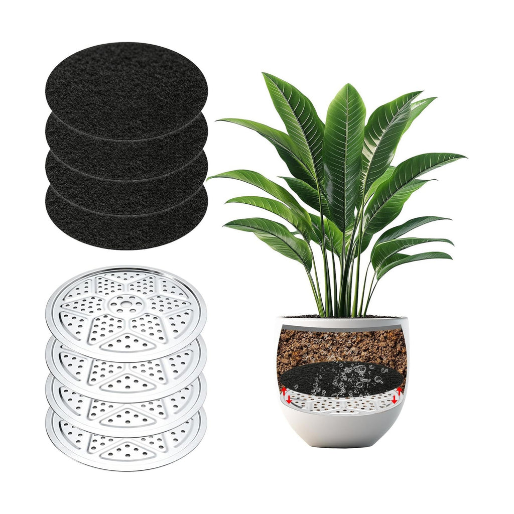 8PCS Round Planter Inserts, 13" Planter Pot Filler Insert for Large Tall Pots with Drainage Holes, Reusable Liner Use