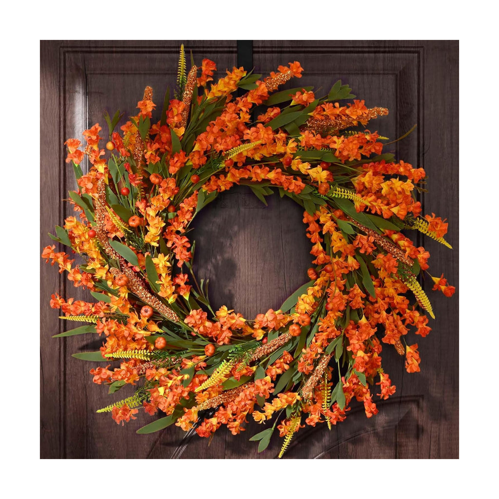 Waipfaru 24 Inch Fall Wreaths for Front Door Outside