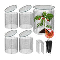 5 Sets of 12'' x 12'' Plant Protectors Cages from Animals with Covers - For Outdoor Plants Metal Plant Cage Chicken