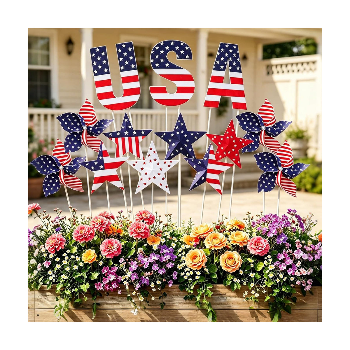 13Pcs 4th of July Outdoor Decoration Patriotic Garden Stakes