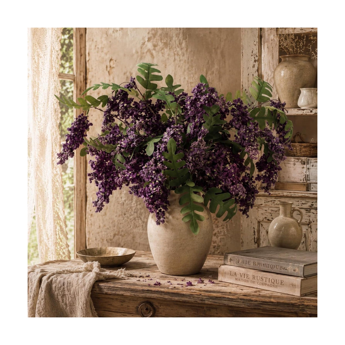 Yinder 5 Pcs 31.5'' Fall Artificial Flowers Berry Stem, Dusty Plum