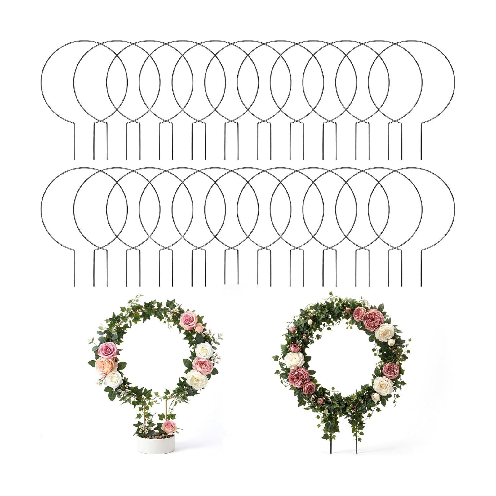 20 Pcs Round Plant Trellis for Indoor Potted Plants, 10.5 InchSmall Trellis for Climbing Plants Indoor Outdoor Plant
