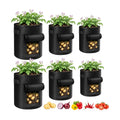 6 Pack Potato Grow Bags (15/10/5 Gallon, 2 of Each) with Harvest Window, Garden Planting Bag with Reinforced Handles