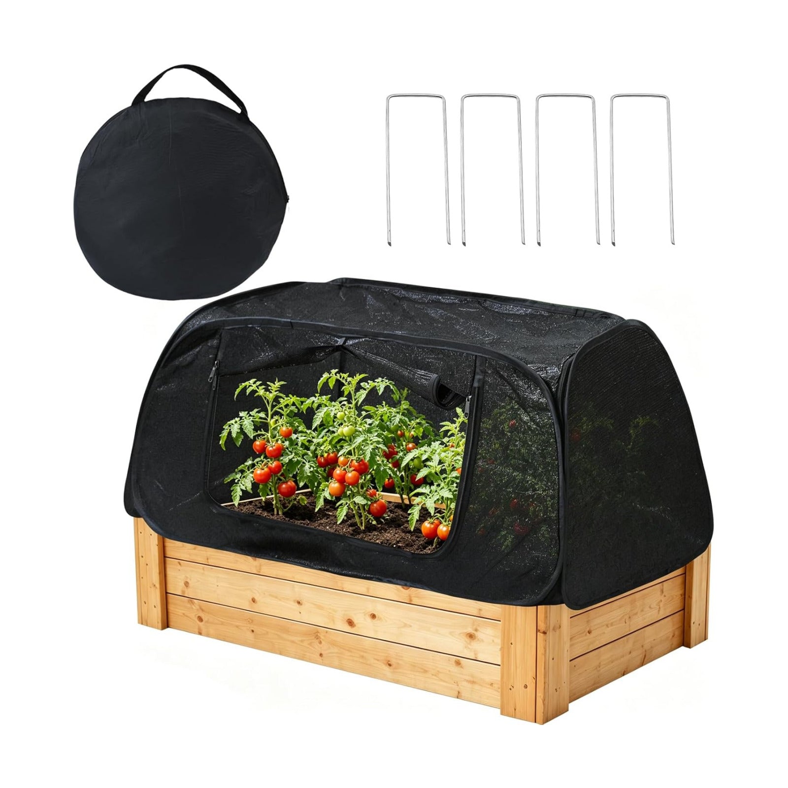 Wenfan Pop Up Plant Cover for Raised Bed, 47"X21"X18" Foldable Garden Cover Sun Shade Cloth UV Resistant Garden Bed