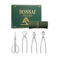 4-Piece Bonsai Tools Set with Tool Roll Bag and Luxury Gift Box | Bonsai Starter Kit, Include Concave Cutter, Knob
