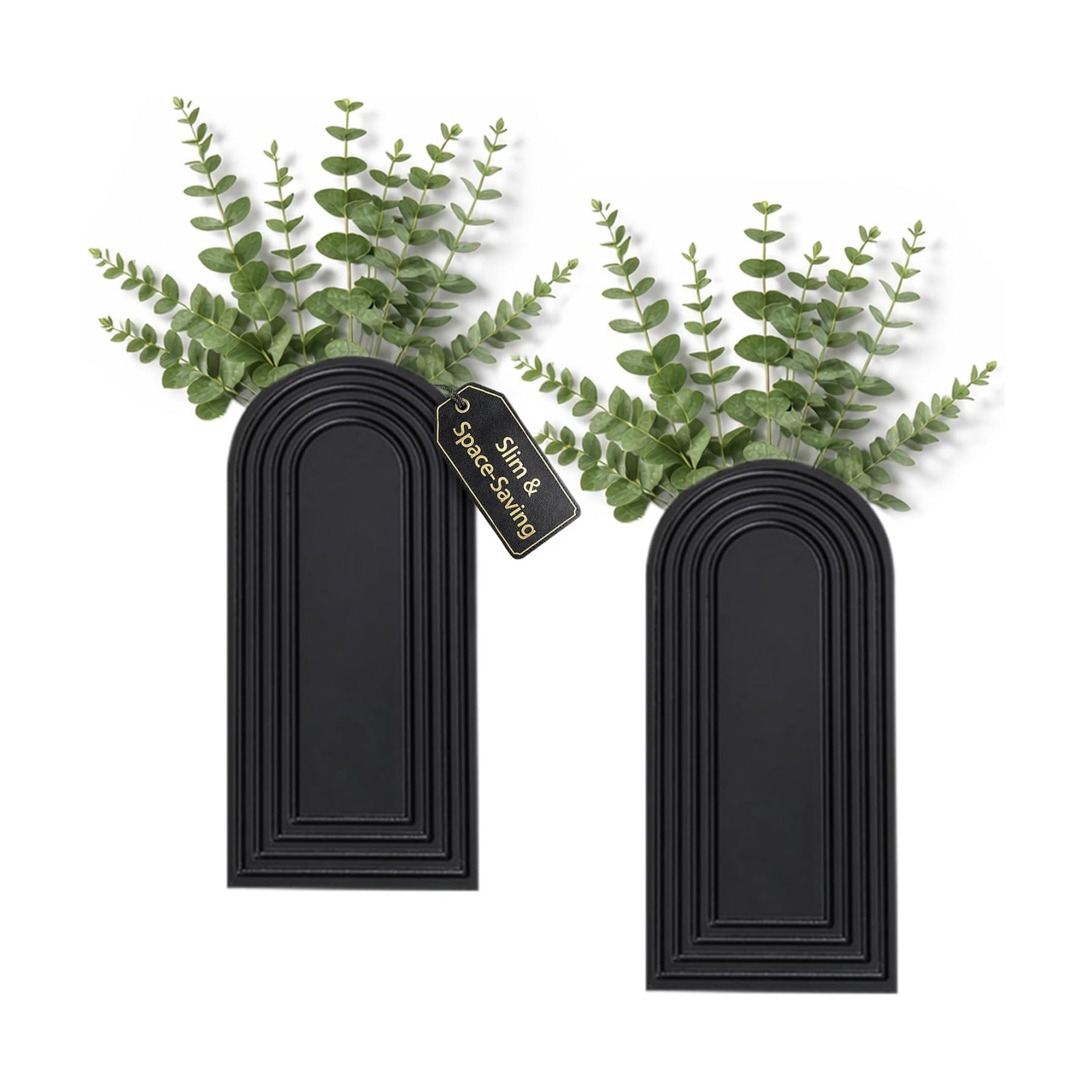 Wooden Wall Planter Vase Set of 2 - Natural Wood Wall Vases for Flowers & Decor - Wall Decor Farmhouse Walls Art for
