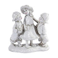 Garden Statues Three Children Figurine Vintage Family Sculpture White Distressed Resin Outdoor and Indoor Garden