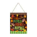 Smile Fall Thanksgiving Game Day Wooden Door Hanger Football Maple Leaf