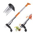 Stand Up Weed Puller Tool - 4-Claw Steel Head Hand Weeding Tool - 40" Retractable Handle with Easy-Eject Mechanism for