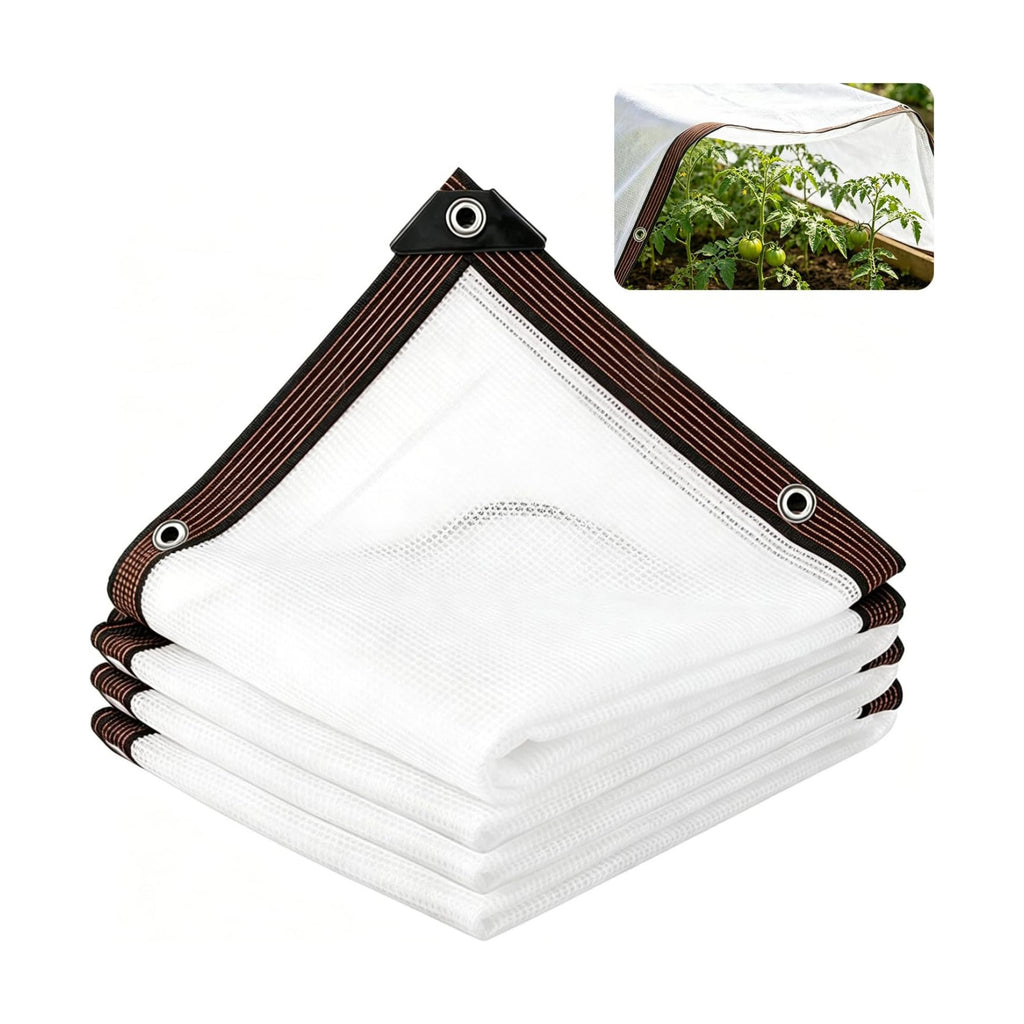 Garden Plants Shade Protection Cloth: 60% Shade Fabric Sun Cloth White Mesh Trap Grommet Home Pergola Shade Cover for