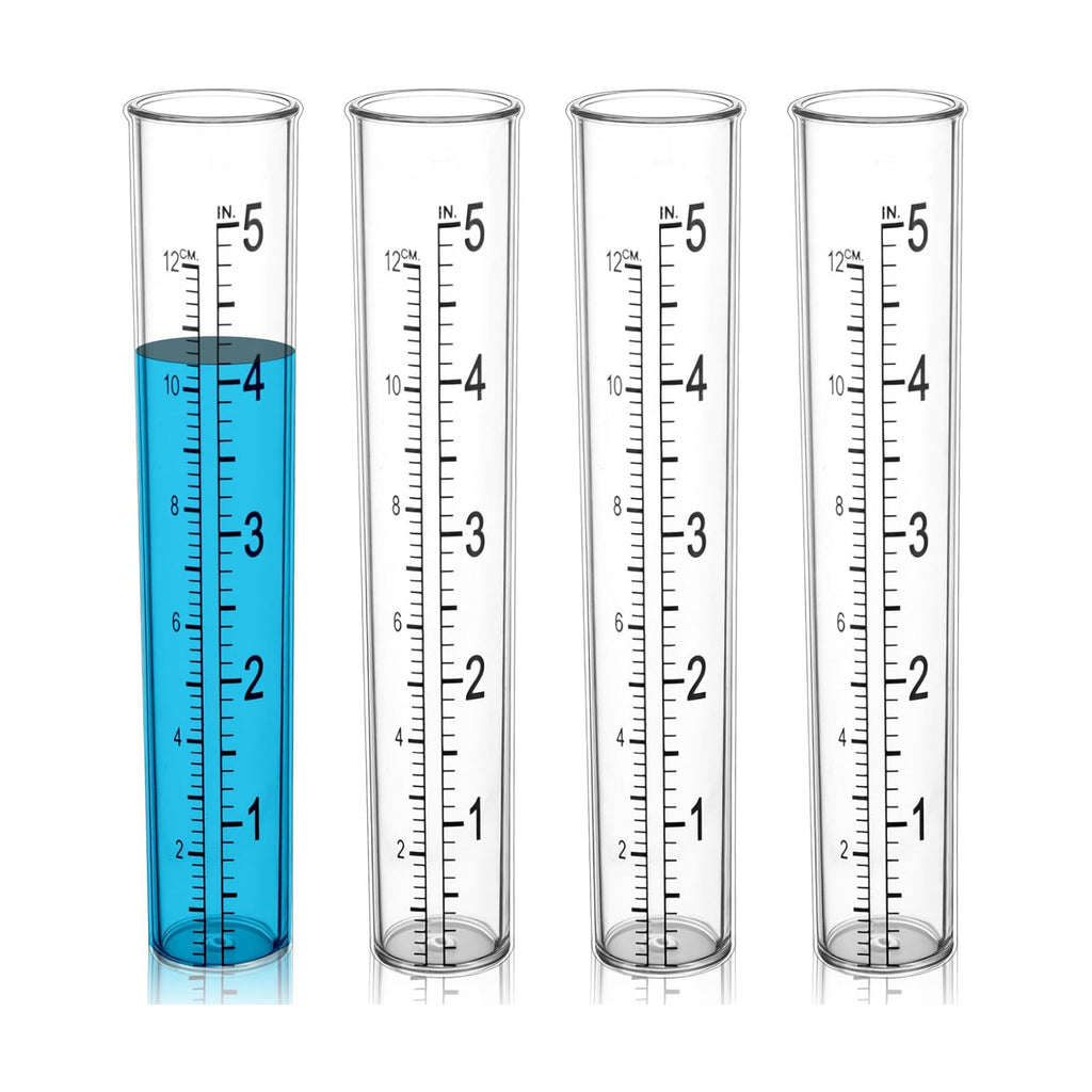 4 Pcs Rain Gauge Replacement Tube, 5 Inch Plastic Rain Gauges for Yard Garden Outdoor Lawn Home