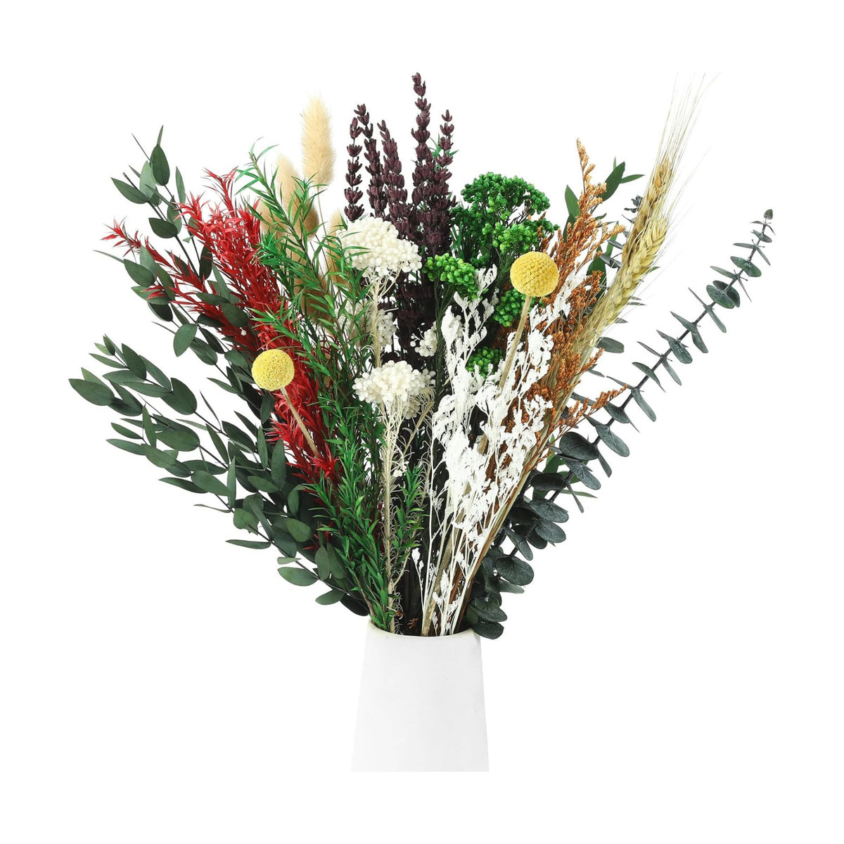 12 Kinds Dried Flower Bouquet, 17" Rustic Boho for Fall Wedding Decorations
