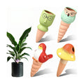 4 Pack Terracotta Plant Watering Devices, Self Watering Spikes, Mushroom, Bird, Head, Owl-Shaped, Automatic Insert