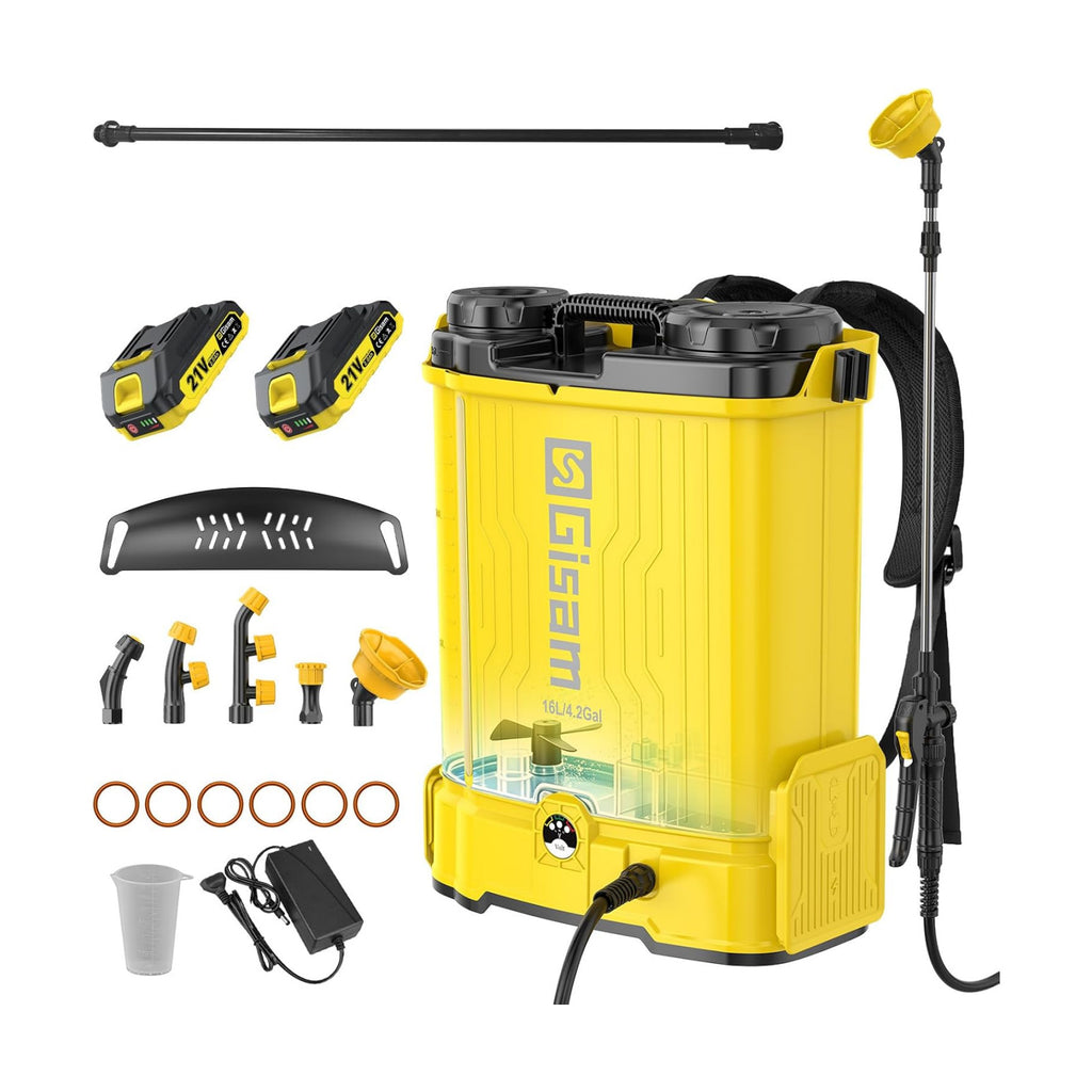 Battery Powered Backpack Sprayer with Auto Mixer,2 Batterie,120PSI Sprayer | 4.2 Gallon Electric Powerful Pump
