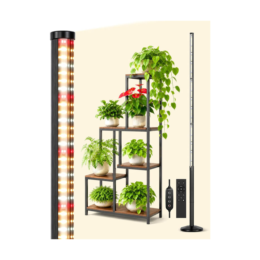 OUTON Standing Grow Lights for Indoor Plants, 36W Full Spectrum Plant Light | Vertical grow light with 210 LEDs, 6000K