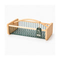Extra Large Garden Harvest Basket for Vegetables | Wooden Garden Hod with Handle, Coated Metal Mesh Produce Caddy for