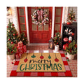 Tinideya 2 Pcs Christmas Layered Doormat Set, Merry Christmas Ornaments