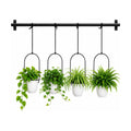 Adjustable Hanging Window Planter with 4 Pots, Space Saving Indoor Herb Garden Plant Hanger, Metal Vertical Plant Rack