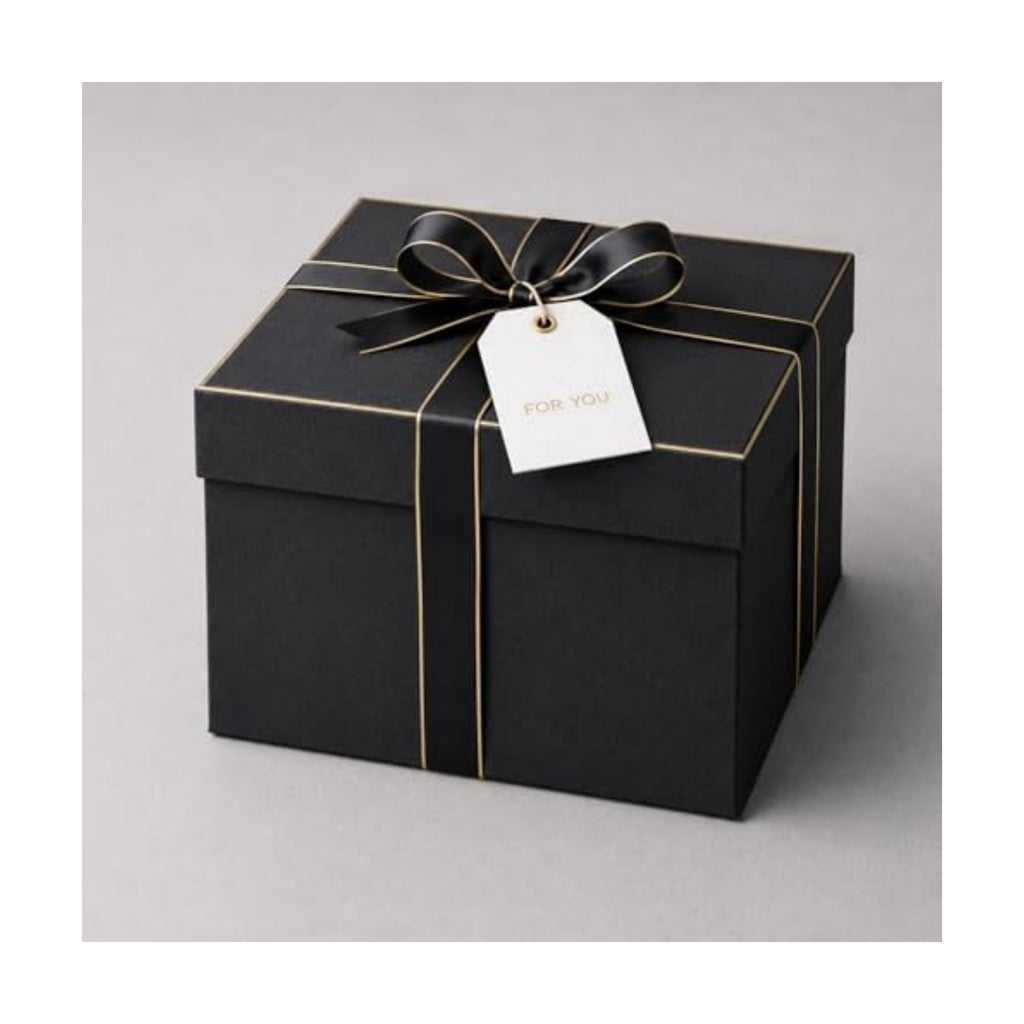 12x12x10in Empty Square Gift Box with Lid, Tall Matte Black Big Gift Box