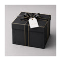 12x12x10in Empty Square Gift Box with Lid, Tall Matte Black Big Gift Box