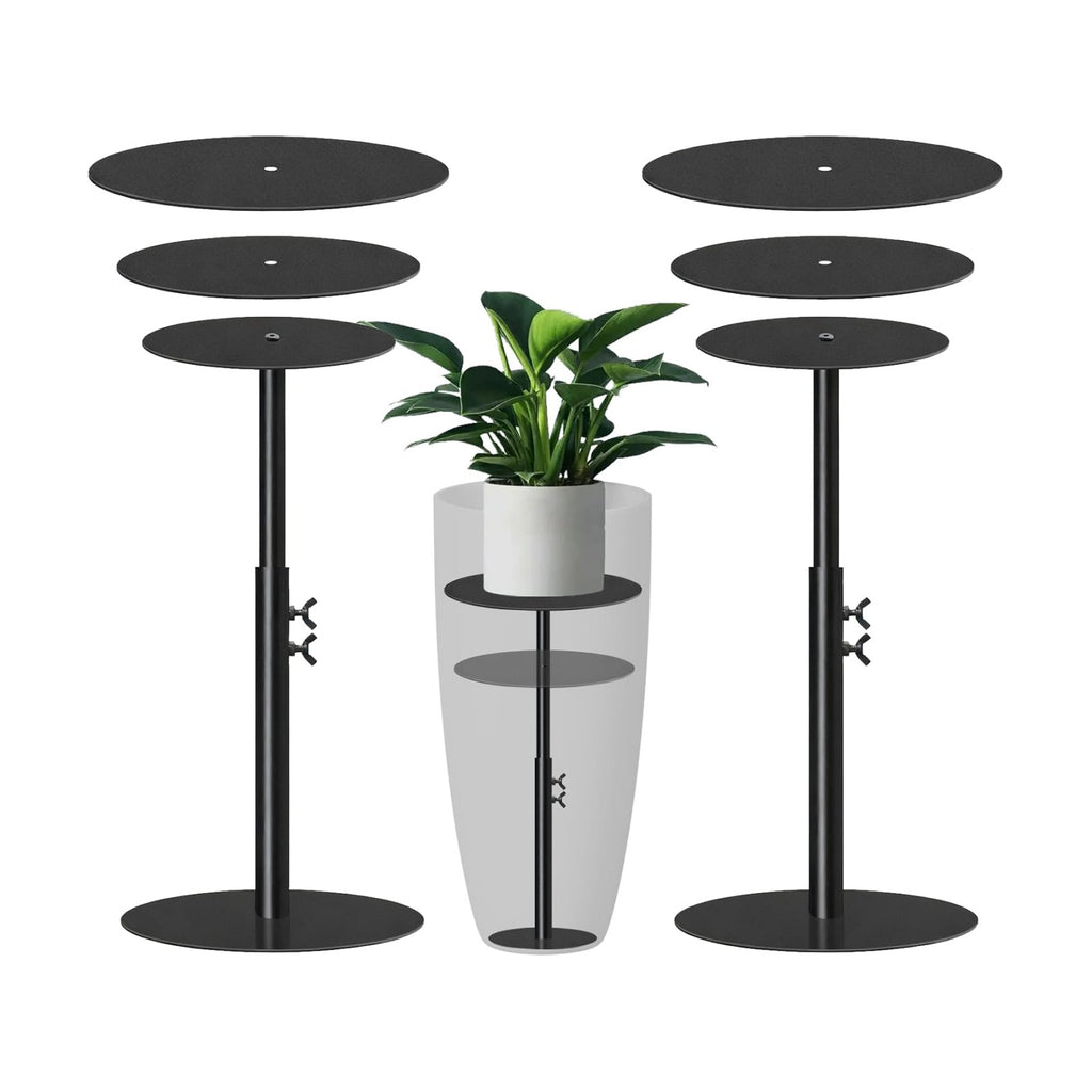 2 PCS Adjustable Pure Iron Planter Inserts, 8.3-32.5" Plant Risers