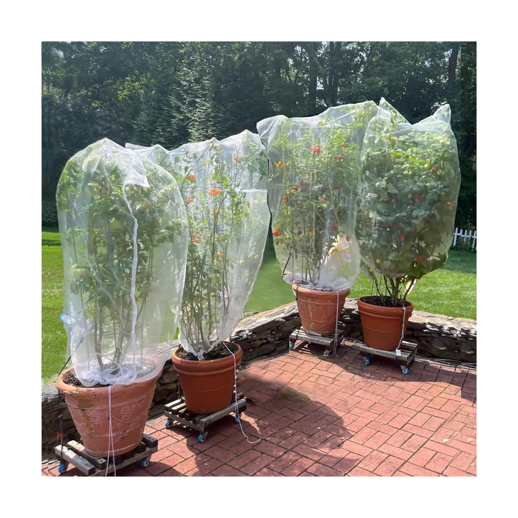 Drawstring Blueberry Netting for Bushes - 2Pack 3.28 * 2.62+ 2pack 4.92 * 3.94Ft - Easy Install Reusable Garden