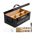 Large Seed Storage Organizer Box with Handle, Bamboo Seed Packet Storage