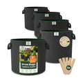 Mabel's Gardening 5-Pack 7 Gallon Grow Bags - Garden Planting Bags 13.4 x 11.4 INCH Made of 8.85 oz/yd² (300g/m²) Felt