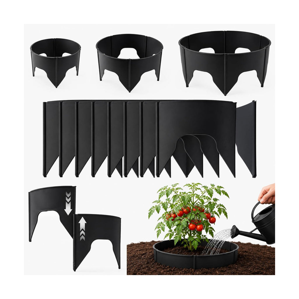 Planting Grow Rings, 60 Pcs Garden Border Segments for 8/10/12 Inch Plant Rings, Water Retention Root Watering
