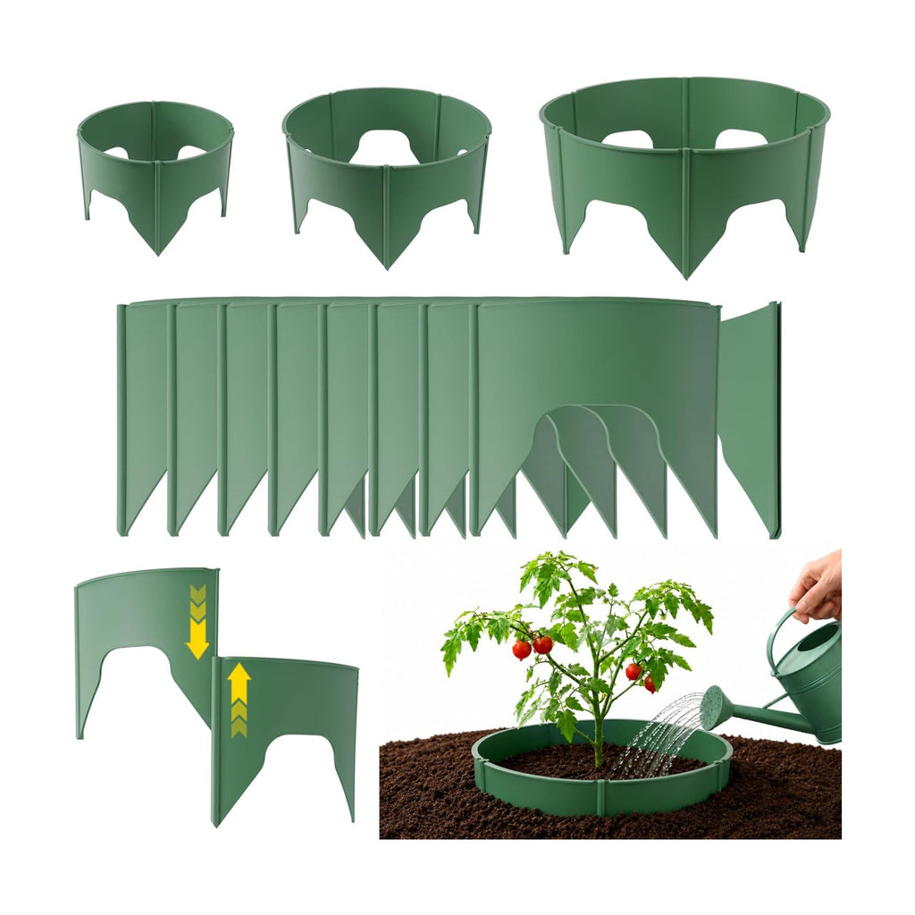 Planting Grow Rings, 60 Pcs Garden Border Segments for 8/10/12 Inch Plant Rings, Water Retention Root Watering