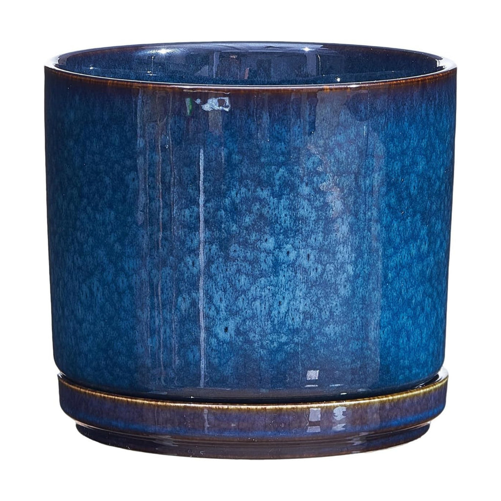 Ekirlin 7 Inch Plant Pot, Modern Ceramic Glaze Planters for Indoor Plants, Round Flower Pots with Drainage Hole and