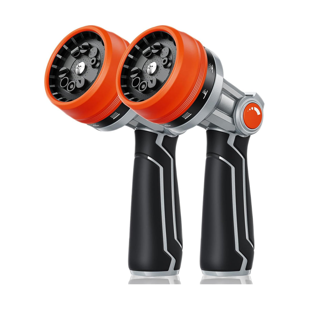 RAINPOINT Full-Metal Garden Hose Nozzle, Heavy Duty Water Hose Nozzle Sprayer With 10 Adjustable Patterns & High