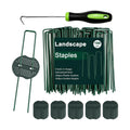 6 Inch 100 Pcs Galvanized Landscape Staples 100 Pcs Gaskets Pick Hook Garden Stakes 11 Gauge Anti-Rust Landscaping