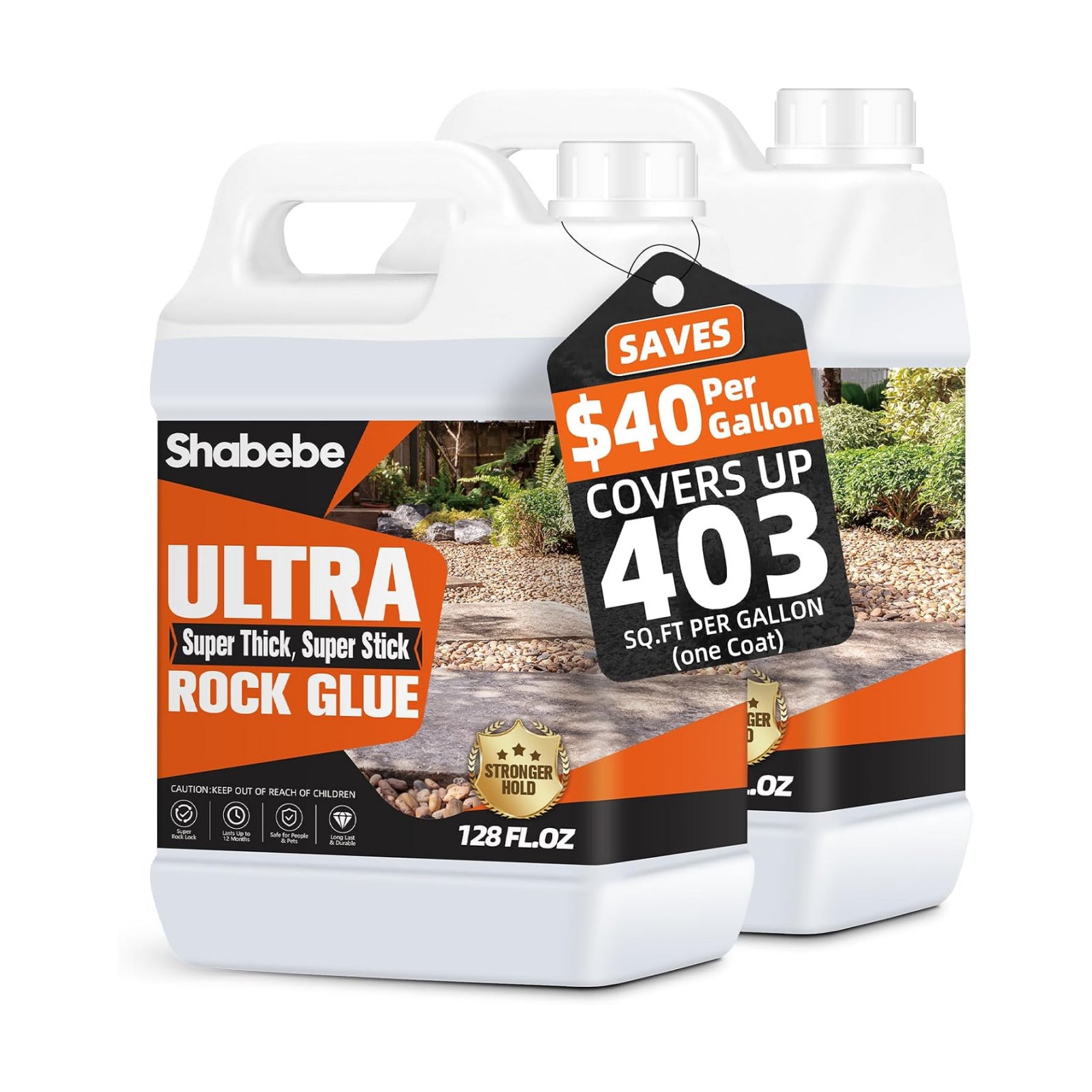 Rock Glue for Landscaping, Upgraded Ultra Mulch Hold 2 Gallon–Gravel & Pebble Stabilizer, Bicycle-Friendly Grade
