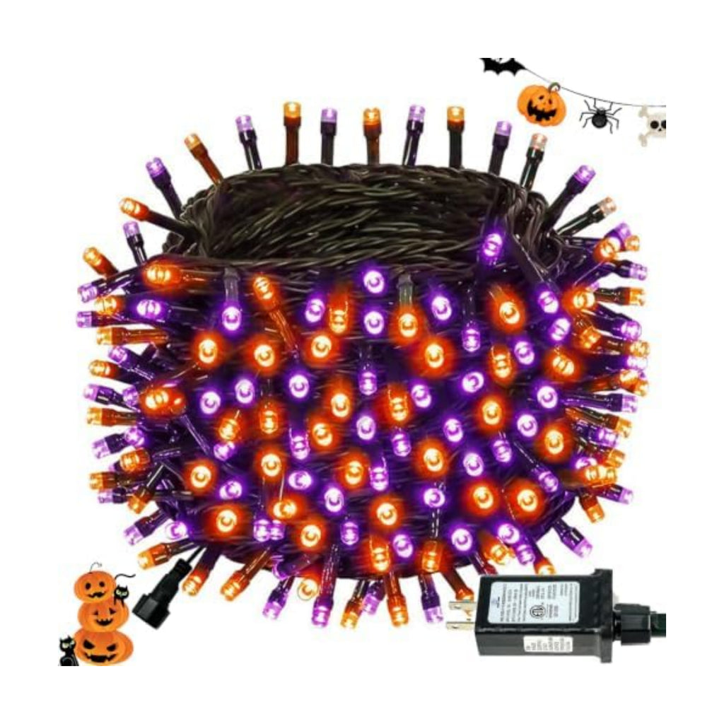 Connectable 88Ft 240LED Halloween Lights Outdoor Indoor, Purple & Orange