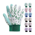 Cutecrop Garden Gloves for Women 9.5" Floral Gardening Gloves Lightweight and Machine Washable Gift for Gardeners PVC