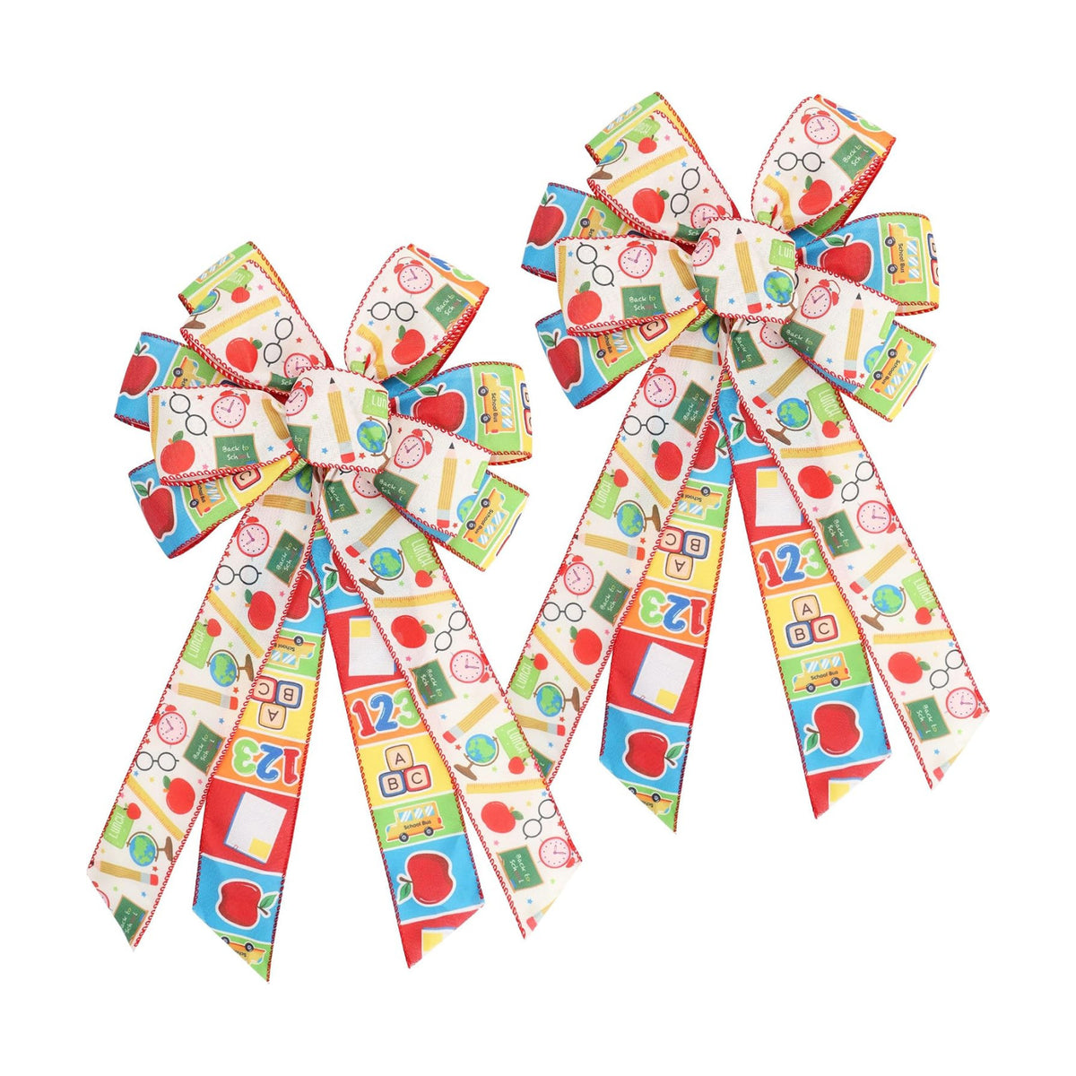 2PCS Large Back to School Wreath Bows for Front Door Bulletin Board Decor