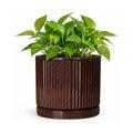 Ceramic Plant Pots, 6 Inch Pots for Plants, Round Planter, Brown