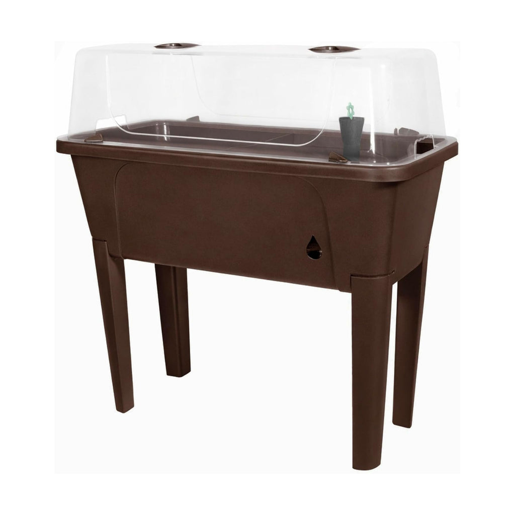 Garden Elements Brown Elevated Raised Garden Bed, 29.5" x 15" - Self-Watering Planter Box with Ventilated Grow Dome for