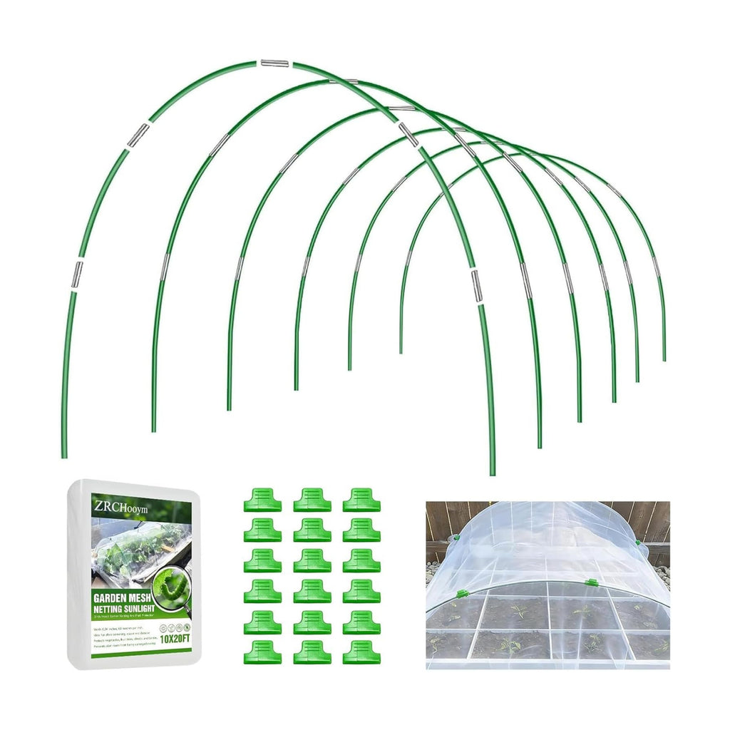 10×20 FT Ultra Fine Garden Mesh Netting with 36PCS Fiberglass Hoops, Reusable Raised Garden Bed Cover for Vegetables