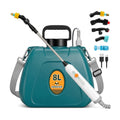 2 Gallon Battery Powered Sprayer, Electric Pump for Weed Killing & Fertilizing, 5 Nozzles, 2500mAh Rechargeable Garden