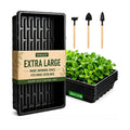 10 Pack Plant Growing Trays No Drain Holes, 21 x 11 x 2.5 in Durable Seed Starter Trays with 3 Mini Gardening Tools