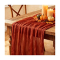6Pcs Fall Table Runner, 10FT Thanksgiving Cheesecloth Table Runner 35*120inch Terracotta Table Runners for Fall Wedding Baby Shower Friendsgiving Thanksgivig Home Kitchen Table Decorations