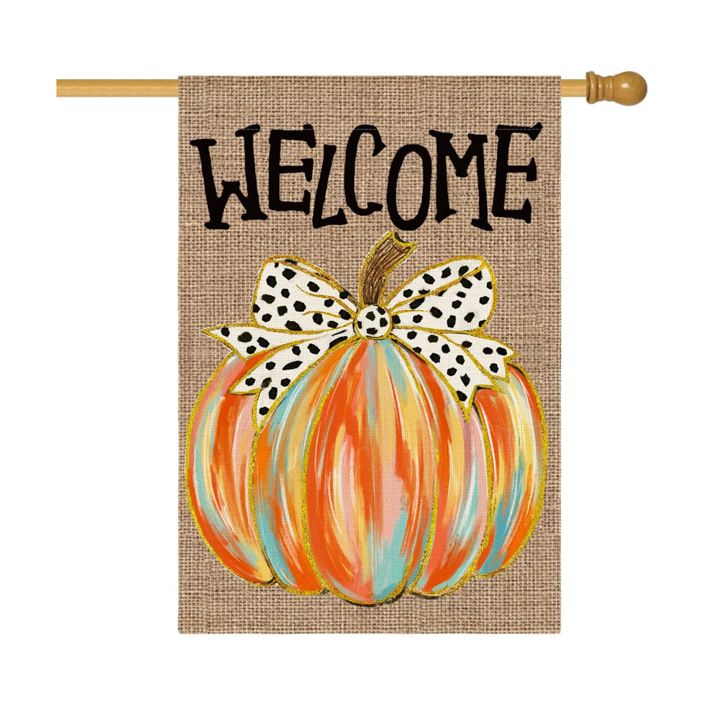AVOIN colorlife Welcome Fall House Flag 28x40 Inch Double Sided Outside