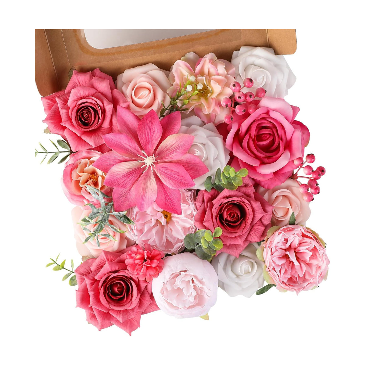 Floweroyal Artificial Flowers Fake Rose Flowers Dahlia with Stems for DIY Wedding Bridal Bouquets, Baby Shower, Floral Arrangement, Table Centerpieces, Home Decorations