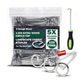 Landscape Staples Pins 120 Pack, 8 Gauge 6 Inch Heavy Duty Galvanized Weed Barrier Pins, Circle Top Garden Stakes with