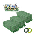 3PCS Floral Foam Cage, Flower Cage Holder, Dry and Wet Rectangle Flower Arrangement, Hangable Green Blocks Floral Foam Cages for Artificial Flesh Flower Wedding Holiday, Home, Garden Party Decoration