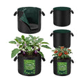 Gilprop [Upgraded Double Layer Grow Bags with Water-Resistant Lining (3x5Gal + 2x7Gal) Fabric Pots with Removable